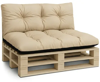 Produktbild von Palettenkissen Outdoor 2er Set 120x80 + 120x40 Europaletten Palettenmöbel Beige