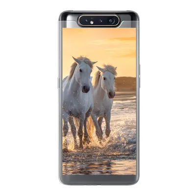 Produktbild von MuchoWow® Handyhülle Schutzhülle Hülle für Samsung Galaxy A80 Pferde - Wasser - Strand - Tiere Silikon Softcase Handy Hülle - Schutzdeckel