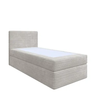 A single bed frame with a headboard, shown from a three-quarter angle against a white background.