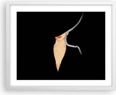 Produktbild von Gerahmtes Poster - Weißer Rahmen - Schwarz Frau Hut - 50x40 cm - Wand Bild - Wanddeko - Wandbilder - Kunstposter - Wandposter - Bilderrahmen - Bilder - Kunstdruck - Wandbild - P2WAA50x40-4341