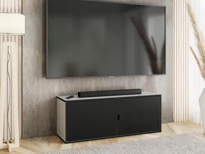 Produktbild von KierMoebel Tv Schrank LUNO 2, Modern Lowboard Weiß & Schwarz 104,9x42x38,8 cm