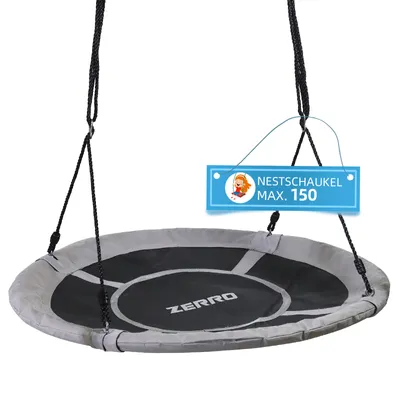 Produktbild von ZERRO Nestschaukel Outdoor & Indoor bis zu 150kg Höhenverstellbare Ø100cm Netzschaukel für Kinder und Erwachsene,Grau