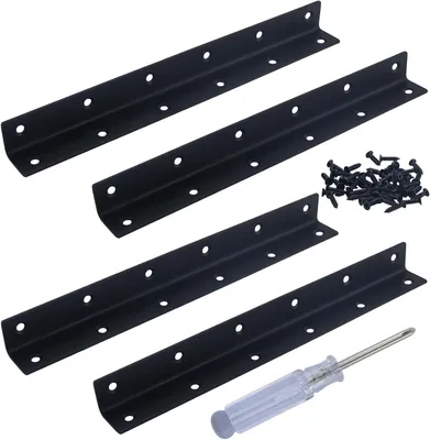 Productafbeelding van Metaalhoekverbinder, L-vormig, 275 x 25 x 25 mm, 4 stuks, met schroeven en schroevendraaier, geschikt voor meubels