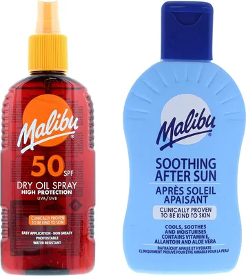 Zdjęcie produktu dla Malibu SPF50 Olejek Brązujący 200ml + Balsam Po Opalaniu 200ml
