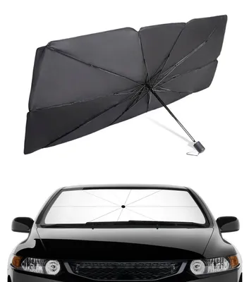 Produktbild von Sonnenschutz Auto Windschutzscheibe faltbar Regenschirm Temperaturreduktion UV-Schutz 125x65cm/135x79cm