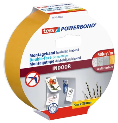 Productafbeelding van tesa 55742-00001-03 Powerbond Montageband BINNEN, 38 mm x 5,0 m