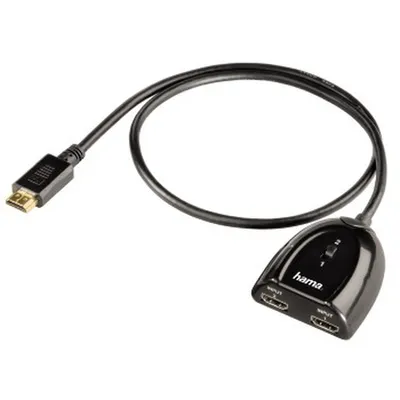 Produktbild von Hama 00122224 HDMI-Umschalter Kabelspalter oder -kombinator Cable combiner Schwarz