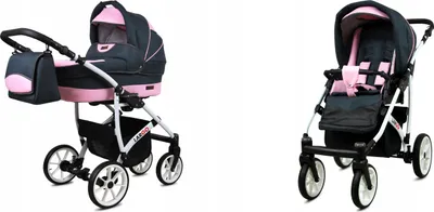 Produktbild von BABYLUX Kombikinderwagen 2in1 Largo Bambimo Grey Light Pink, Wiegefunktion, Buggy Board, Aluminium, Baumwolle, Kunstleder, EN 1888-1:2018+A1:2022