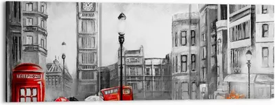 Produktbild von Bild auf Leinwand - Leinwandbild - London Bus - 150x50cm - Wand Bild - Wanddeko - Wandbilder - Leinwanddruck - Bilder - Kunstdruck - Wanddekoration - Leinwand bilder - Wandkunst - CA150x50-3939