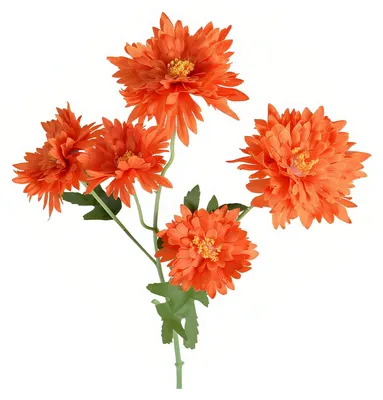 Produktbild von 5 künstliche Chrysanthemenköpfe, Kunstblumensträuße mit Stiel, künstliche Seidenblumenarrangements für die Vase, DIY-Hochzeitsdekoration, Heimdekoration