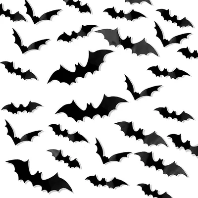 Productafbeelding van 120 stuks Halloween-vleermuizen, 3D-vleermuisstickers, Halloween-raamstickers, Halloween-decoratie met vleermuizen