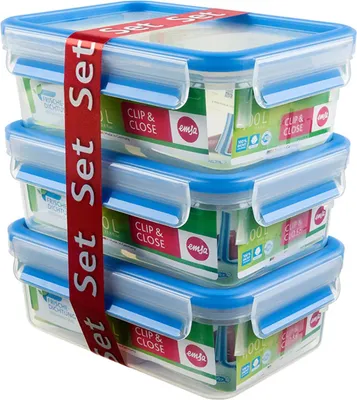 Obrázok produktu pre EMSA Clip & Close Freshness Container 1l Set of 3 blue