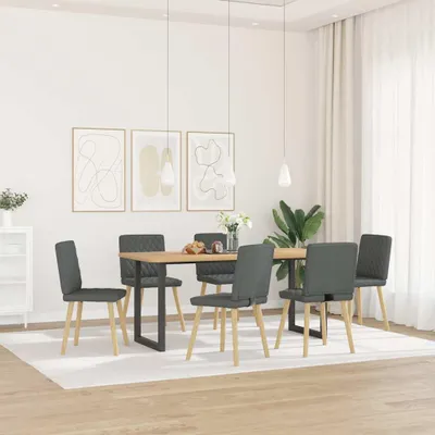 Zdjęcie produktu dla vidaXL Krzesła do jadalni 6 szt. Ciemnoszary materiał