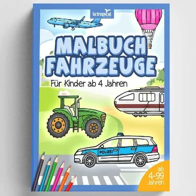 Produktbild von Malbuch Fahrzeuge für Kinder ab 4 Jahren