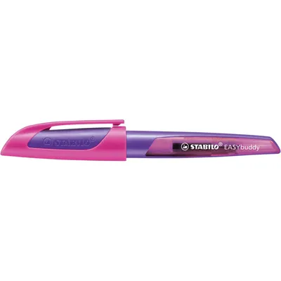 Produktbild von Schulfüller mit Linkshänder-Feder L - STABILO EASYbuddy in lila/magenta - Schreibfarbe blau (löschbar) - Einzelstift - inklusive Patrone