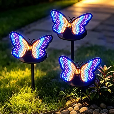 Obrázek produktu pro Solární lampa do zahrady, vodotěsná, barevná, LED, napájená solární energií, osvětlení cest, venkovní dekorace, dekorativní lampa do zahrady pro trávníky a chodníky