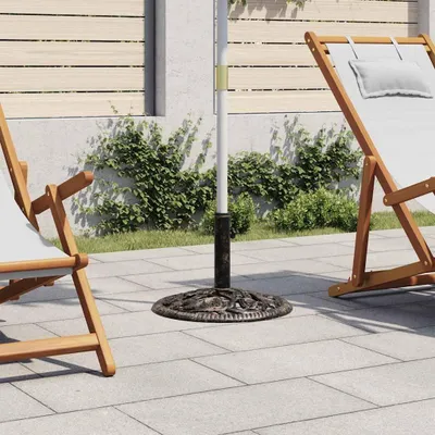 Produktbild von vidaXL Sonnenschirmständer, Gusseisen, Bronze, 12 kg, 48x33 cm, für Schirmstangen Ø 35/38/48 mm (max. Ø 54 mm), florales Design, sehr stabil, für Garten & Terrasse