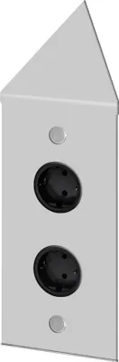 Produktbild von THEBO 2-fach Energie-Ecksäule ST 3007-2C in Aluminium / Ecksteckdosen / Steckdosenleiste / Steckdosen