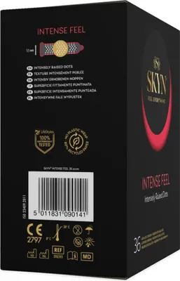 A close-up of a product box, showing the front and side panels with branding and product information.