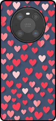 Produktbild von Smartphonica Telefon Fall fit für Huawei Mate 40 Pro mit rosa und roten Herzen Impressum - TPU Backcover Fall mit rosa und roten Herz-Design