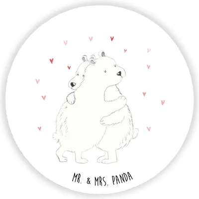 Produktbild von Mr. & Mrs. Panda Kühlschrankmagnet Eisbär Umarmen - Weiß - Geschenk, pinnwand magnet, für kühlschrank, whiteboardmagnet, zettelhalter, Lustige Sprüche