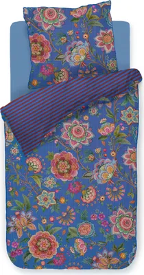 Produktbild von Pip Wendebettwäsche Bombay Bold" blau 1x 135x200 cm + 1x 80x80 cm"