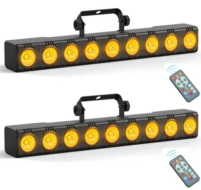 Image de Projecteur LED mural - Éclairage de scène DMX - Lot de 2 - 36 W - 9 LED RGBW - Contrôle musical - Prise EU