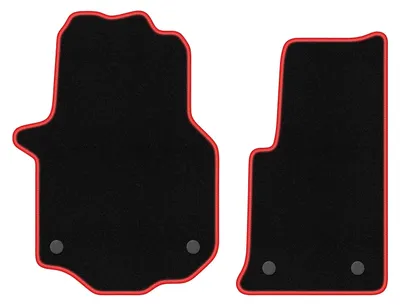 Produktbild von Fußmatten Automatten Velours Schwarz/Rot für Mercedes Crafter II 2016- Set 3-tlg