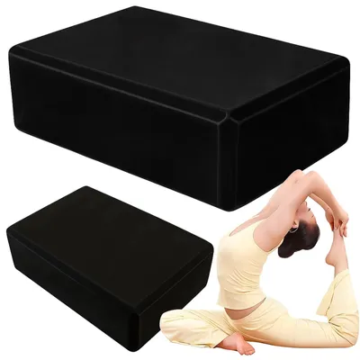 Obrázok produktu pre Jogový blok EVA čierny ľahká penová kocka na jogu pilates strečing stabilita rovnováha 23 x 16 x 8 cm