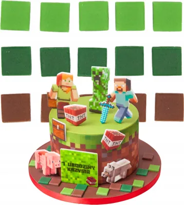 Produktbild von Sweetfanaberia | Sada na zdobení dortů, Minecraft čtverce na dort, 15 ks.