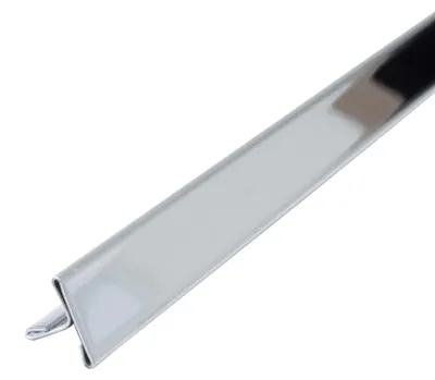 Zdjęcie produktu dla Profil ze stali nierdzewnej V2A, polerowany, listwa do płytek, 2,5 m x 15 mm, listwa przejściowa ze stali nierdzewnej do podłóg i ścian, dekoracyjna maskownica fug, listwa wykończeniowa do łazienki