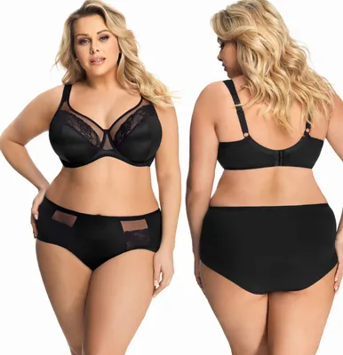 Produktbild von Gorsenia Dame Soft BH Bügeln nicht gepolstert Voll-Cup große Brüste K441 Luisse, Schwarz, 90G