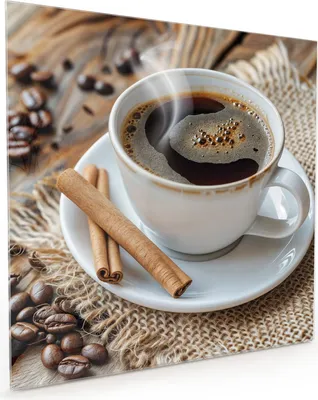 Produktbild von Küchenrückwand Spritzschutz Glas mit Motiv Kaffee und Zimt 40 x 40 cm