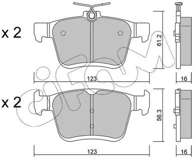 Produktbild von CIFAM 822-951-0 Bremsbeläge Satz Hinten Bremsklötze für VW Golf VII Schrägheck (5G1, BQ1, BE1, BE2) Golf VII Variant (BA5, BV5) T-Roc (A11) Touran
