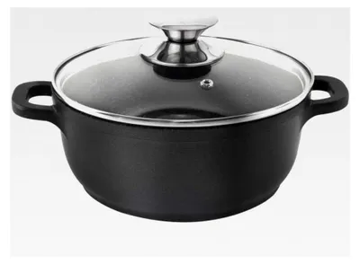 Produktbild von ORION Aluguss Kochtopf GRANIT | 2,3 L, Ø 20 cm | Topf mit Glasdeckel | Für Gas und Induktion