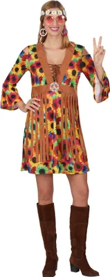 Produktbild von Sunflower Hippie Kostüm Kleid - Fasching Karneval Größe: 32-34