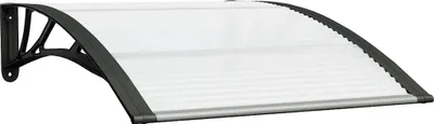 Produktbild von vidaXL Türvordach Schwarz und Transparent 100x75 cm Polycarbonat