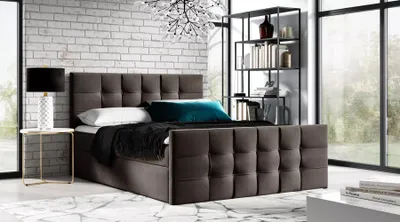 Obrázek produktu pro Čalouněná boxspringová postel IVANA 1 LUX - 200x220, hnědá + topper