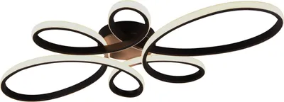 Image de Grand plafonnier LED noir, 83cm