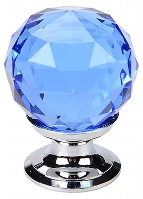 Produktbild von Aflos Möbelknopf Kristall Blau 30mm Glamour Stil