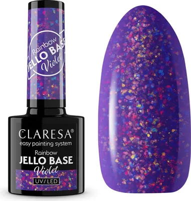 Productafbeelding van Claresa Rainbow Jello Base Violet - donker paars, met stukjes folie / 5541