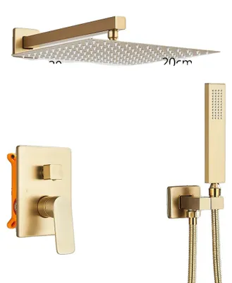 Produktbild von Duscharmatur, gebürstete Goldoberfläche, Regendusche, 2 Wege 8 Zoll