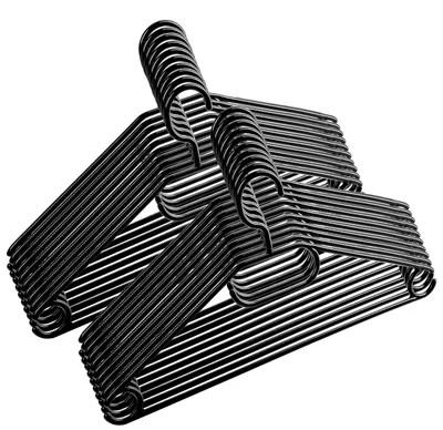 Productafbeelding van Set van 40 zwarte plastic kledinghangers met draaibare haken