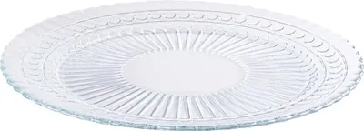 Obrázok produktu pre Sklenený tanier na tortu, priehľadný reliéf 32 cm, elegantný tanier