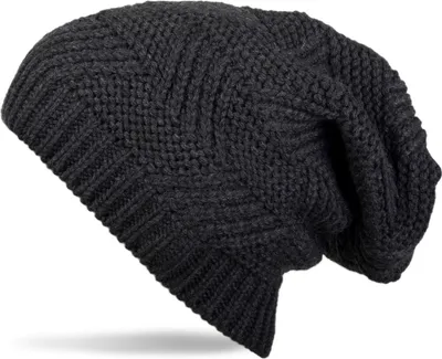 Produktbild von styleBREAKER Uni Beanie Strickmütze mit Struktur Muster, Mütze gestrickt, Einfarbig Uni Winter 04024017