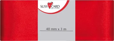 Image de SUSY CARD  11316866 SUSY CARD Geschenkband "Doppelsatin", 40 mm x 3 m, rot