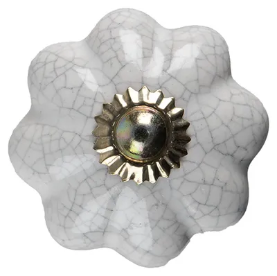 Image de Clayre & Eef Bouton de porte Ø 4 cm Blanc Céramique