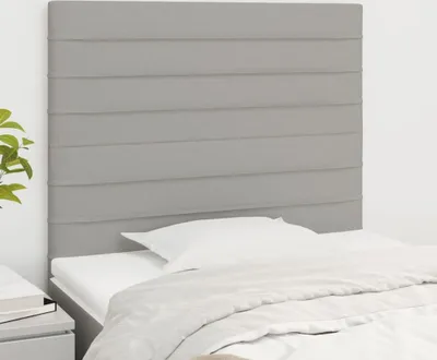 Produktbild von The Living Store Kopfteile 2 Stk. Hellgrau 80x5x78/88 cm Stoff