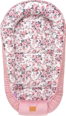 Produktbild von Roses & Smokey Pink Soft Velvet Baby nest Kokon XXL Babynest
