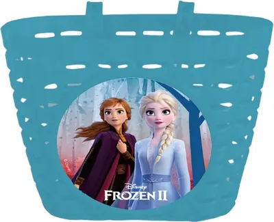 Produktbild von Tataway Disney Frozen Korb für Mädchenfahrrad, aus blauem Kunststoff